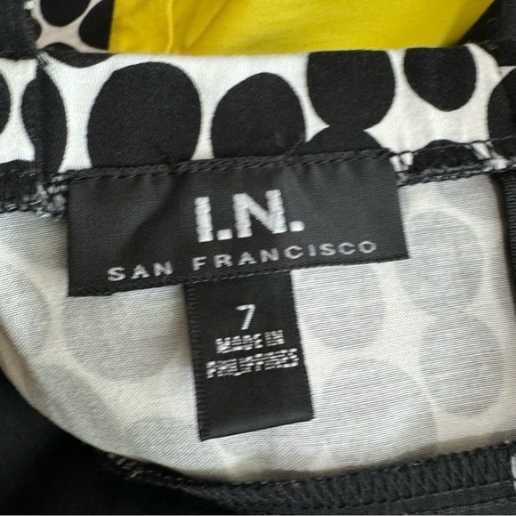 I.N. San Francisco Yellow Black Y2K Cummerbund Party Dress - Picture 10 of 10